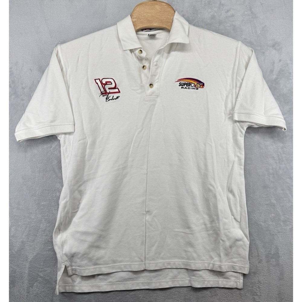 Chase Authentics Kenny Earnhardt #12 SS White‎ Polo Shirt Cotton NASCAR Men's XL